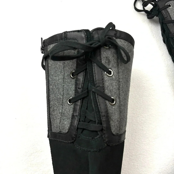 NWOT Clarks Black Lamb Wool Merrian Noble Wide Calf Knee High Riding Boot (9W) - Picture 8 of 15